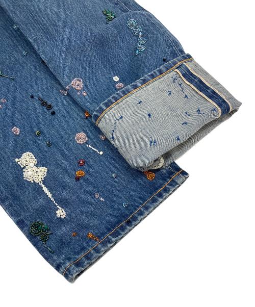 UNDERCOVER（アンダーカバー）UNDERCOVER (アンダーカバー) 23AW ドリップビーズ刺繍デニムパンツ インディゴ サイズ:3の古着・服飾アイテム