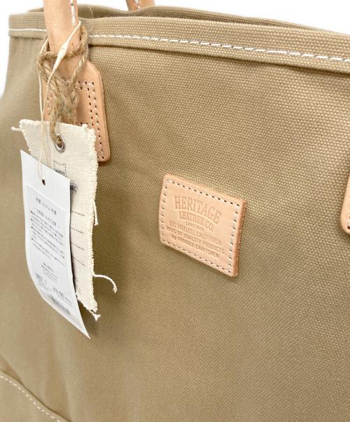 HERITAGE LEATHER（ヘリテイジレザー）HERITAGE LEATHER (ヘリテイジレザー) レザーハンドル トートバッグ　DAY TOTE デイトート　アメリカ製 ベージュ サイズ:実寸参照 未使用品の古着・服飾アイテム