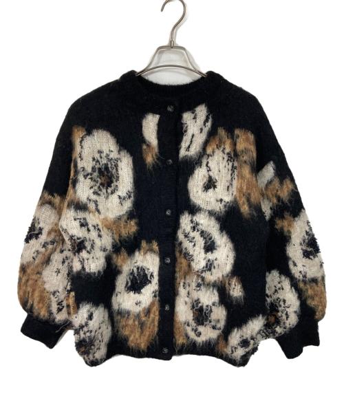 Ameri（アメリ）Ameri (アメリ) VERONICAJACQUARDKNIT CARDIGAN ホワイト×ブラック サイズ:FREEの古着・服飾アイテム