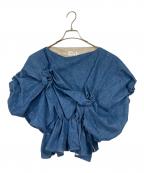 TANAKAタナカ）の古着「OPOC FLOWER DENIM TOP フラワーデニムトップ　デザイントップス　日本製」｜インディゴ