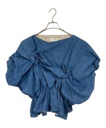 TANAKA（タナカ）の古着「OPOC FLOWER DENIM TOP フラワーデニムトップ　デザイントップス　日本製」｜インディゴ