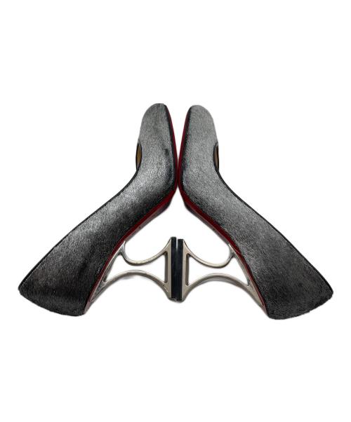 Christian Louboutin（クリスチャン・ルブタン）Christian Louboutin (クリスチャン・ルブタン) ハラコヒールパンプス シルバー サイズ:35 1/2の古着・服飾アイテム
