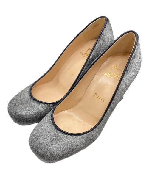 Christian Louboutin（クリスチャン・ルブタン）Christian Louboutin (クリスチャン・ルブタン) ハラコヒールパンプス シルバー サイズ:35 1/2の古着・服飾アイテム