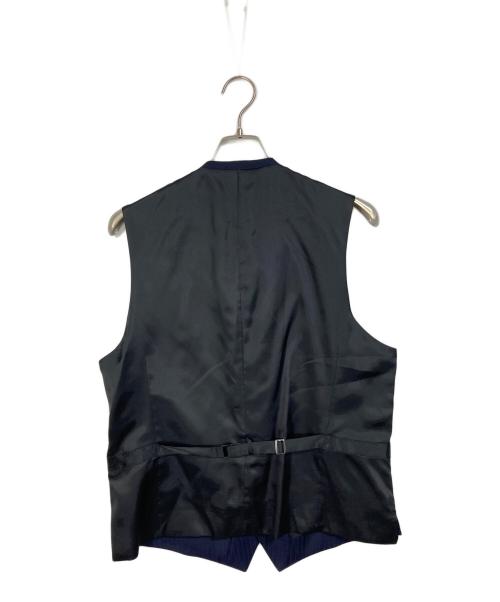 BLACK LABEL CRESTBRIDGE（ブラックレーベル クレストブリッジ）BLACK LABEL CRESTBRIDGE (ブラックレーベル クレストブリッジ) シャドーストライプ柄テーラードジャケット∔ベスト　Ermenegildo Zegna生地 ネイビー サイズ:Lの古着・服飾アイテム