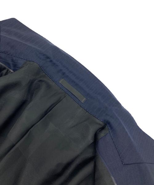 BLACK LABEL CRESTBRIDGE（ブラックレーベル クレストブリッジ）BLACK LABEL CRESTBRIDGE (ブラックレーベル クレストブリッジ) シャドーストライプ柄テーラードジャケット∔ベスト　Ermenegildo Zegna生地 ネイビー サイズ:Lの古着・服飾アイテム