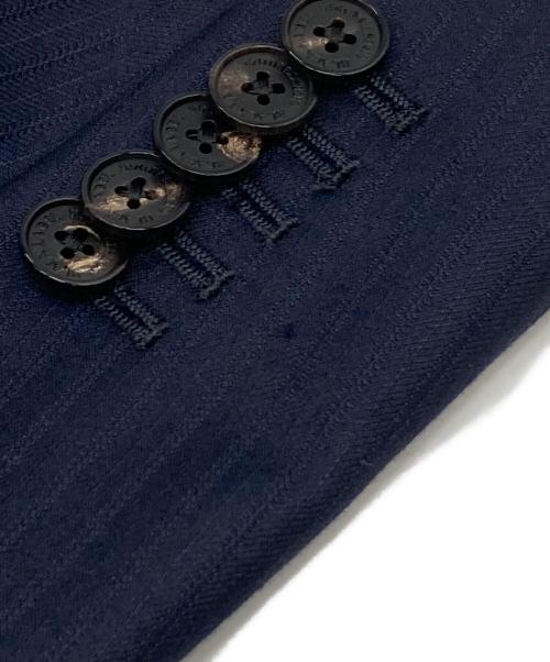 BLACK LABEL CRESTBRIDGE（ブラックレーベル クレストブリッジ）BLACK LABEL CRESTBRIDGE (ブラックレーベル クレストブリッジ) シャドーストライプ柄テーラードジャケット∔ベスト　Ermenegildo Zegna生地 ネイビー サイズ:Lの古着・服飾アイテム