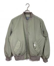 uniform experiment（ユニフォームエクスペリメント）の古着「CRYSTAL NYLON FLIGHT JACKET  クリスタルナイロンフライトジャケット  アウター　日本製」｜グリーン