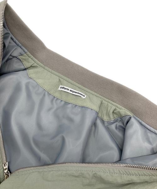 uniform experiment（ユニフォームエクスペリメント）uniform experiment (ユニフォームエクスペリメント) CRYSTAL NYLON FLIGHT JACKET  クリスタルナイロンフライトジャケット  アウター　日本製 グリーン サイズ:4の古着・服飾アイテム