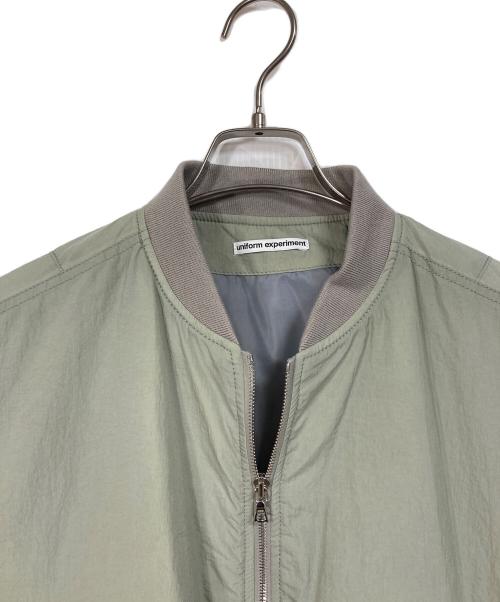 uniform experiment（ユニフォームエクスペリメント）uniform experiment (ユニフォームエクスペリメント) CRYSTAL NYLON FLIGHT JACKET  クリスタルナイロンフライトジャケット  アウター　日本製 グリーン サイズ:4の古着・服飾アイテム