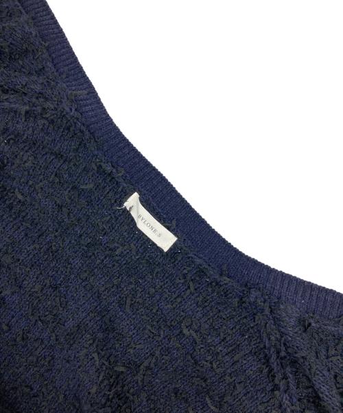 babylone.s（バビロン）babylone.s (バビロン) ツイードニットカーディガン ネイビー×ブラック サイズ:Fの古着・服飾アイテム