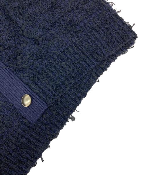 babylone.s（バビロン）babylone.s (バビロン) ツイードニットカーディガン ネイビー×ブラック サイズ:Fの古着・服飾アイテム