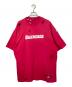 BALENCIAGA（バレンシアガ）の古着「デストロイ加工ロゴプリントTシャツ　オーバーサイズ　ビッグシルエット」｜ピンク