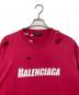 BALENCIAGA (バレンシアガ) デストロイ加工ロゴプリントTシャツ　オーバーサイズ　ビッグシルエット ピンク サイズ:M：25000円
