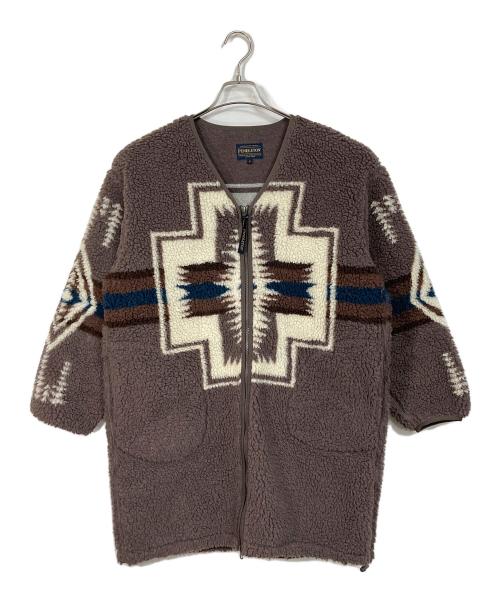 PENDLETON（ペンドルトン）PENDLETON (ペンドルトン) BAYFLOW (ベイフロー) ボアコート　ロングコート　アウター　ライトアウター ブラウン サイズ:FREEの古着・服飾アイテム