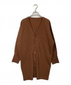 HOMME PLISSE ISSEY MIYAKEオム プリッセ イッセイ ミヤケ）の古着「プリーツロングカーディガン　日本製」｜ブラウン