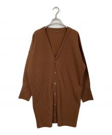 HOMME PLISSE ISSEY MIYAKE（オム プリッセ イッセイ ミヤケ）の古着「プリーツロングカーディガン　日本製」｜ブラウン