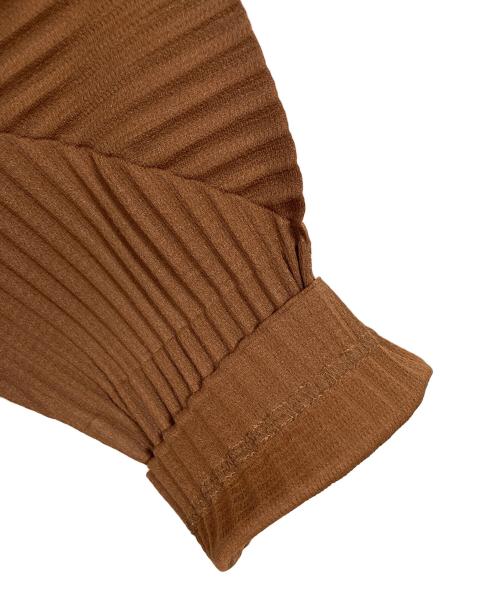 HOMME PLISSE ISSEY MIYAKE（オム プリッセ イッセイ ミヤケ）HOMME PLISSE ISSEY MIYAKE (オム プリッセ イッセイ ミヤケ) プリーツロングカーディガン　日本製 ブラウン サイズ:2の古着・服飾アイテム