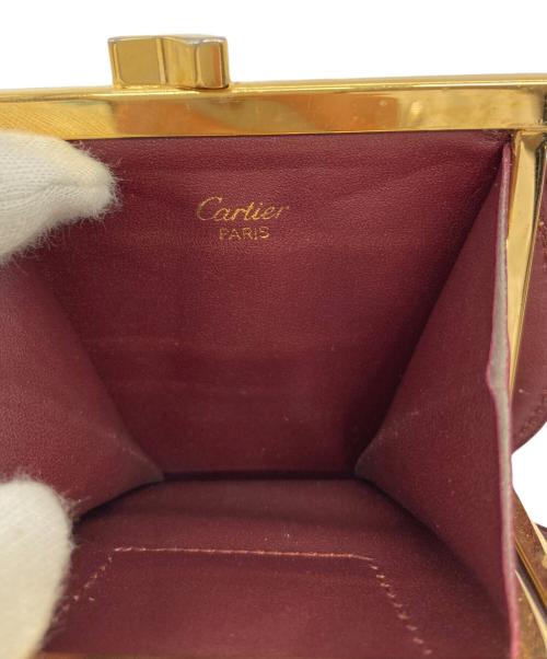 Cartier（カルティエ）Cartier (カルティエ) マストライン がま口コインケース ボルドーの古着・服飾アイテム