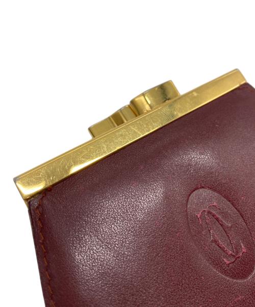 Cartier（カルティエ）Cartier (カルティエ) マストライン がま口コインケース ボルドーの古着・服飾アイテム