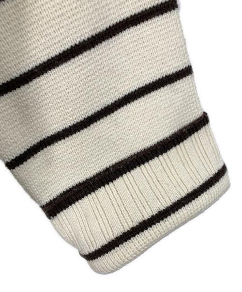HER LIP TO（ハーリップトゥ）HER LIP TO (ハーリップトゥ) Striped Turtleneck Knit Pullover  ストライプタートルネックニットプルオーバー ベージュ サイズ: FREEの古着・服飾アイテム