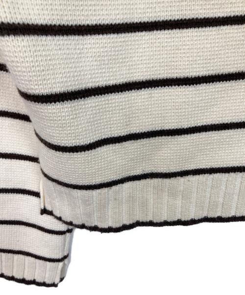 HER LIP TO（ハーリップトゥ）HER LIP TO (ハーリップトゥ) Striped Turtleneck Knit Pullover  ストライプタートルネックニットプルオーバー ベージュ サイズ: FREEの古着・服飾アイテム