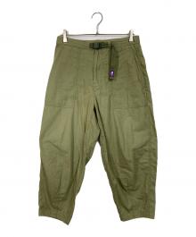 THE NORTHFACE PURPLELABEL（ザ・ノースフェイス パープルレーベル）の古着「Ripstop Wide Cropped Pants リップストップワイドクロップドパンツ  ベイカーパンツ　イージーパンツ　スナップボタン」｜カーキ