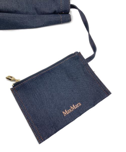 MaxMara（マックスマーラ）MaxMara (マックスマーラ) デニムトートバッグ　ロゴトートバッグ ネイビーの古着・服飾アイテム