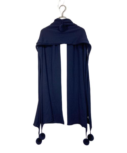 COMME des GARCONS COMME des GARCONS（コムデギャルソン コムデギャルソン）COMME des GARCONS COMME des GARCONS (コムデギャルソン コムデギャルソン) ボンボン付ストール ネイビー サイズ:実寸参照の古着・服飾アイテム