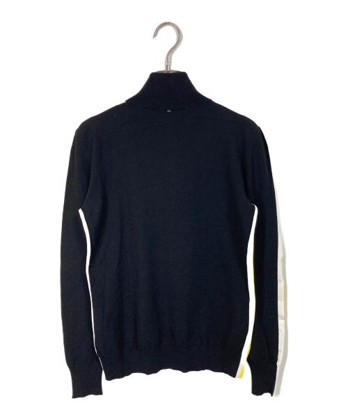 SPORT MAX（スポーツマックス）SPORT MAX (スポーツマックス) ハーフジップラインニット ブラック×イエロー サイズ:Lの古着・服飾アイテム