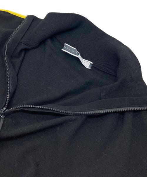 SPORT MAX（スポーツマックス）SPORT MAX (スポーツマックス) ハーフジップラインニット ブラック×イエロー サイズ:Lの古着・服飾アイテム