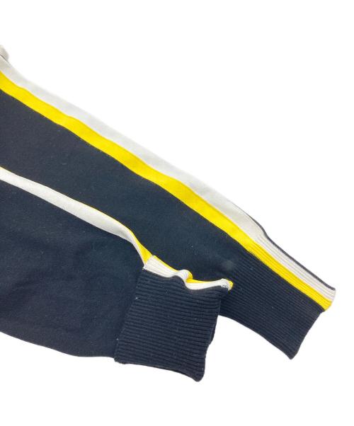 SPORT MAX（スポーツマックス）SPORT MAX (スポーツマックス) ハーフジップラインニット ブラック×イエロー サイズ:Lの古着・服飾アイテム