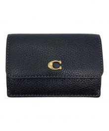 COACH（コーチ）の古着「ミニ トライフォールド ウォレット　三つ折り財布　ミニ財布」｜ブラック