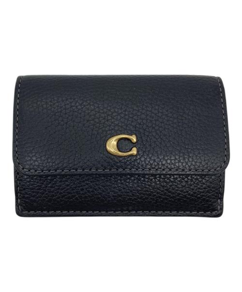 COACH（コーチ）COACH (コーチ) ミニ トライフォールド ウォレット　三つ折り財布　ミニ財布 ブラック サイズ:実寸参照の古着・服飾アイテム