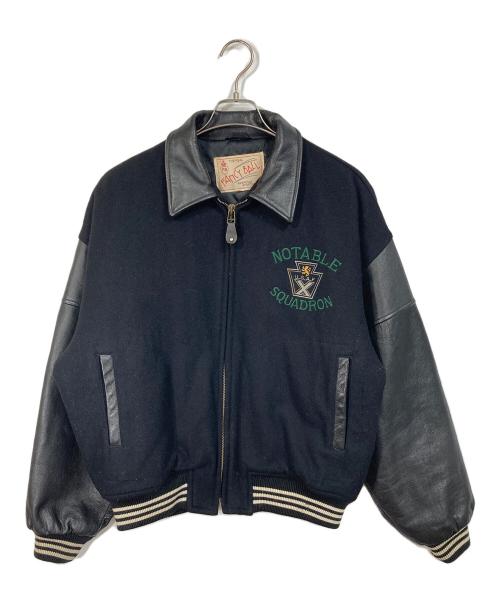FANCY BALL（ファンシーボール）FANCY BALL (ファンシーボール) 【古着】レザースリーブ スポーツスタジャン　アウター ブラック サイズ:FREEの古着・服飾アイテム