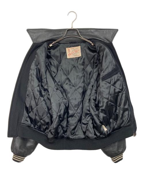 FANCY BALL（ファンシーボール）FANCY BALL (ファンシーボール) 【古着】レザースリーブ スポーツスタジャン　アウター ブラック サイズ:FREEの古着・服飾アイテム