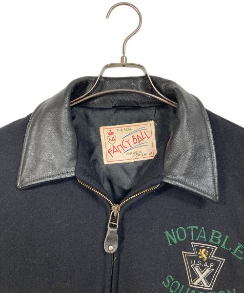 FANCY BALL（ファンシーボール）FANCY BALL (ファンシーボール) 【古着】レザースリーブ スポーツスタジャン　アウター ブラック サイズ:FREEの古着・服飾アイテム
