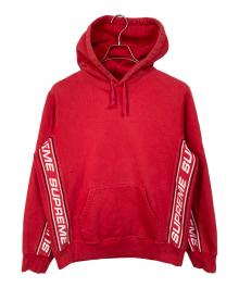SUPREME（シュプリーム）の古着「Text Rib Hooded Sweatshirt  テキストリブフーデッドスウェットシャツ  パーカー　フーディー」｜レッド