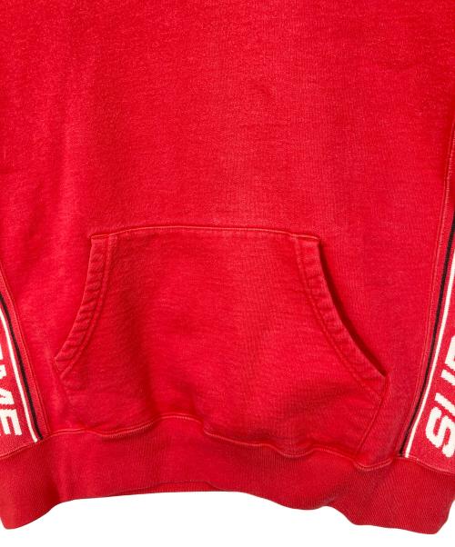 SUPREME（シュプリーム）SUPREME (シュプリーム) Text Rib Hooded Sweatshirt  テキストリブフーデッドスウェットシャツ  パーカー　フーディー レッド サイズ:Sの古着・服飾アイテム