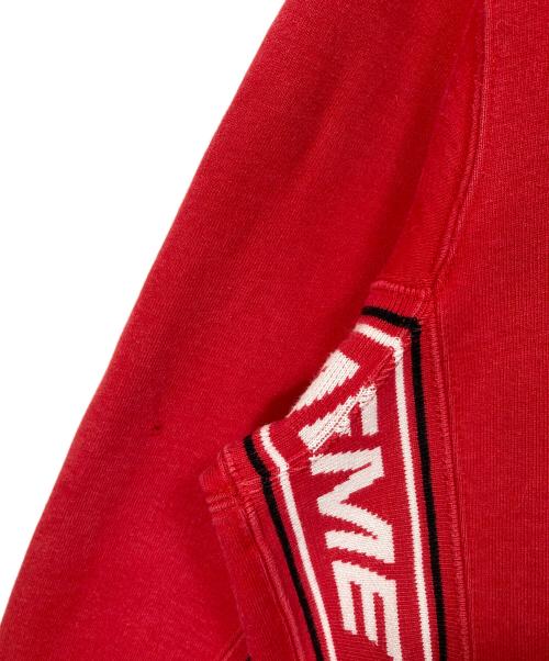 SUPREME（シュプリーム）SUPREME (シュプリーム) Text Rib Hooded Sweatshirt  テキストリブフーデッドスウェットシャツ  パーカー　フーディー レッド サイズ:Sの古着・服飾アイテム
