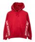 SUPREME（シュプリーム）の古着「Text Rib Hooded Sweatshirt  テキストリブフーデッドスウェットシャツ  パーカー　フーディー」｜レッド