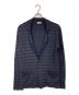 DRIES VAN NOTEN（ドリスヴァンノッテン）の古着「深ネック ボーダーニットカーディガン　アウター　ライトアウター」｜ネイビー