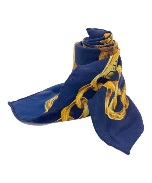 CHANEL（シャネル）CHANEL (シャネル) チェーン柄 スカーフ ネイビー サイズ:実寸参照の古着・服飾アイテム