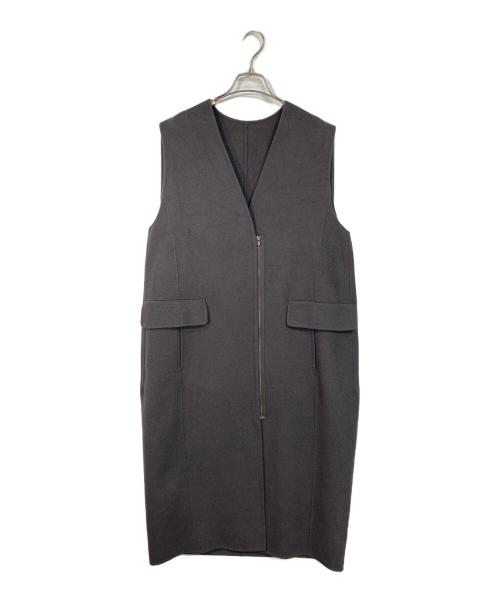 LOHEN（ローヘン）LOHEN (ローヘン) バックタック ロング リバージレ ベスト　ロングベスト チャコールグレー サイズ:FREEの古着・服飾アイテム