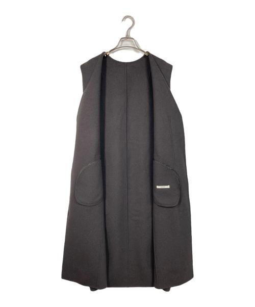 LOHEN（ローヘン）LOHEN (ローヘン) バックタック ロング リバージレ ベスト　ロングベスト チャコールグレー サイズ:FREEの古着・服飾アイテム