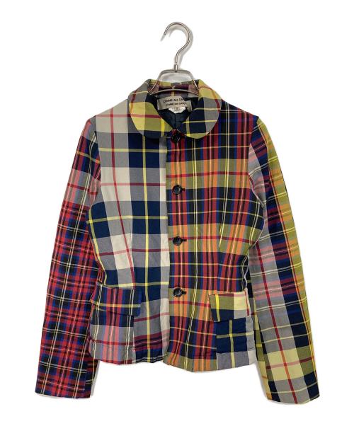 COMME des GARCONS COMME des GARCONS（コムデギャルソン コムデギャルソン）COMME des GARCONS COMME des GARCONS (コムデギャルソン コムデギャルソン) 07AW タータンチェック テーラードジャケット　アウター　ライトアウター　日本製 レッド×イエロー サイズ:SSの古着・服飾アイテム