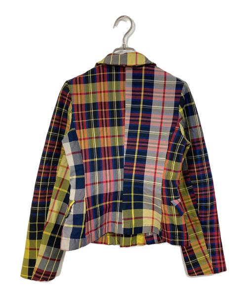 COMME des GARCONS COMME des GARCONS（コムデギャルソン コムデギャルソン）COMME des GARCONS COMME des GARCONS (コムデギャルソン コムデギャルソン) 07AW タータンチェック テーラードジャケット　アウター　ライトアウター　日本製 レッド×イエロー サイズ:SSの古着・服飾アイテム