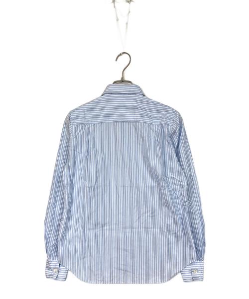 PLAY COMME des GARCONS（プレイコムデギャルソン）PLAY COMME des GARCONS (プレイコムデギャルソン) ハートロゴストライプシャツ　日本製　PLAY 南青山 スカイブルー サイズ:Sの古着・服飾アイテム