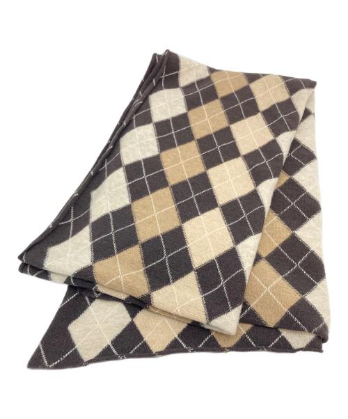 COMME des GARCONS COMME des GARCONS（コムデギャルソン コムデギャルソン）COMME des GARCONS COMME des GARCONS (コムデギャルソン コムデギャルソン) ダイヤ柄ウールマフラー　イタリア製 ベージュ サイズ:実寸参照の古着・服飾アイテム