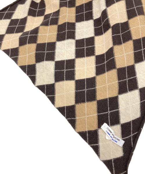 COMME des GARCONS COMME des GARCONS（コムデギャルソン コムデギャルソン）COMME des GARCONS COMME des GARCONS (コムデギャルソン コムデギャルソン) ダイヤ柄ウールマフラー　イタリア製 ベージュ サイズ:実寸参照の古着・服飾アイテム