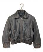 MAISON SPECIALメゾンスペシャル）の古着「Real Leather Zip Blouson　リアルレザージップブルゾン　レザージャケット　アウター　ライトアウター」｜ブラック